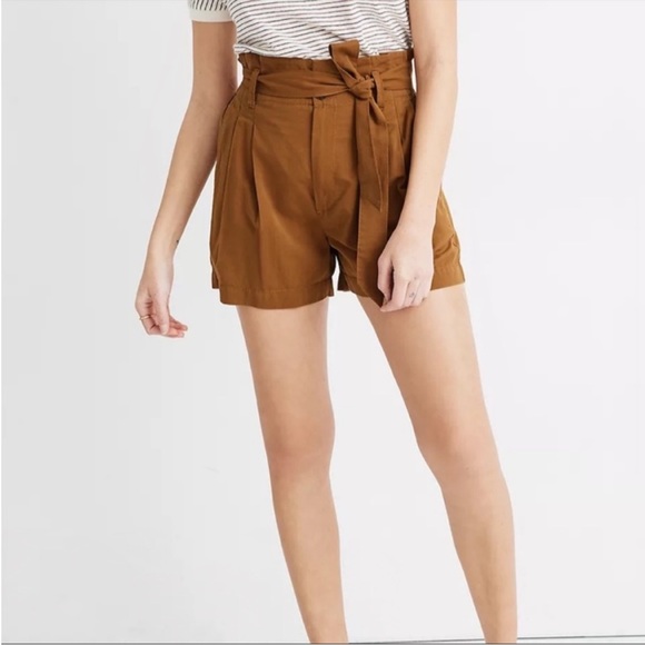 Madewell Pants - Madewell Linen Cotton Paper Bag Waist High Rise Shorts